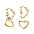 thumbnail image 1 of Lancharmed Gold Plated Stud Earrings for Womens,Love Heart Earring Galentines Gifts, 1 of 7