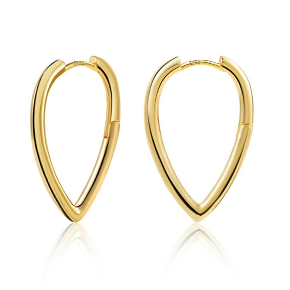 Lancharmed Gold Plated Studs Earrings for Womens,Pear Shaped Hoops Earring Gifts for Sister