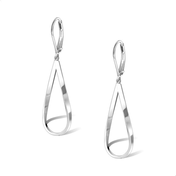 Lancharmed 925 Silver Plated Leverback Earrings for Women Twisted Dangle Hypoallergenic Earring