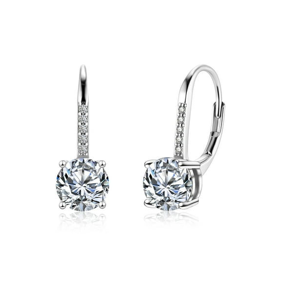 Lancharmed Moissanite Earrings 1ct*2 D Color VVS1 Sterling Silver Earrings 4-Prong Diamond Earrings for Women