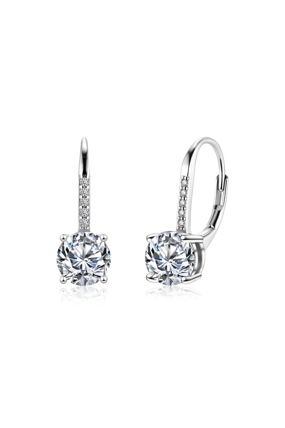 Moissanite Earrings 1ct*2 D Color VVS1 Sterling Silver Earrings 4-Prong Diamond Earrings for Women