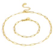 Lancharmed Mother Daughter Bracelets Stainless Steel Flat Cross Chain Gold Plated Bracelet Valentine Gifts for Men
