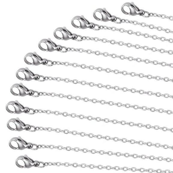 Lancharmed Necklace for Mom Stainless Steel Flat Cross Necklace 12 Pcs Birthday Gift Moms