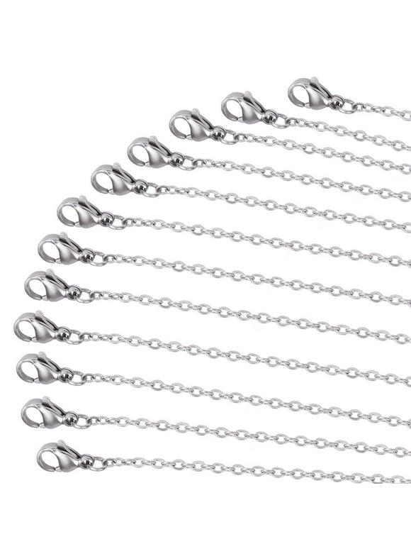 Necklace for Mom Stainless Steel Flat Cross Necklace 12 Pcs Birthday Gift Moms