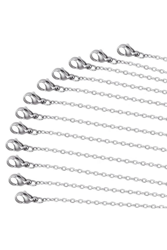 Necklace for Mom Stainless Steel Flat Cross Necklace 12 Pcs Birthday Gift Moms