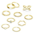 thumbnail image 1 of Lancharmed Ring Set 14K Gold Plated Rings 10Pcs Size 7 Anniversary Gift for Couple, 1 of 8