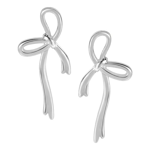 Lancharmed Silver Plated Cute Earrings for Womens,Bow Tie Earring Wedding Gifts