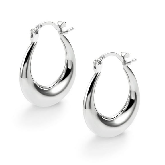 Lancharmed Silver Plated Cute Earrings for Womens,Gradient Curved Hoops Earring Women Gift