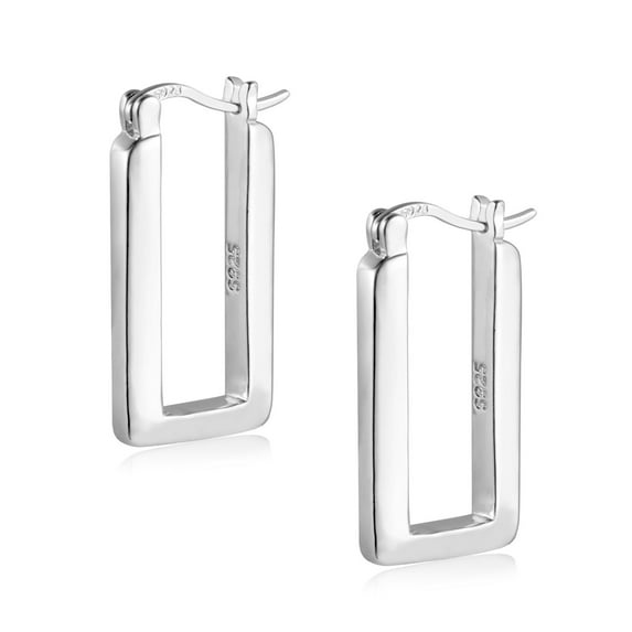 Lancharmed Silver Plated Cute Earrings for Womens,Rectangular Geometry Earring Unique Gifts