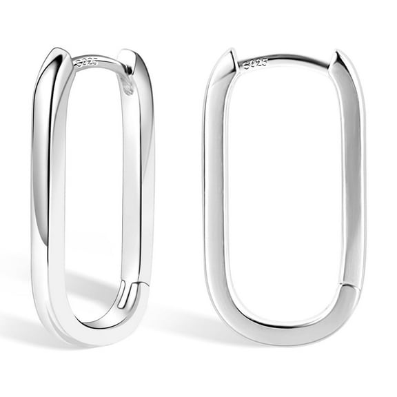 Lancharmed Silver Plated Hypoallergenic Earrings,U Shaped Geometry Earring Gifts for Friend Woman