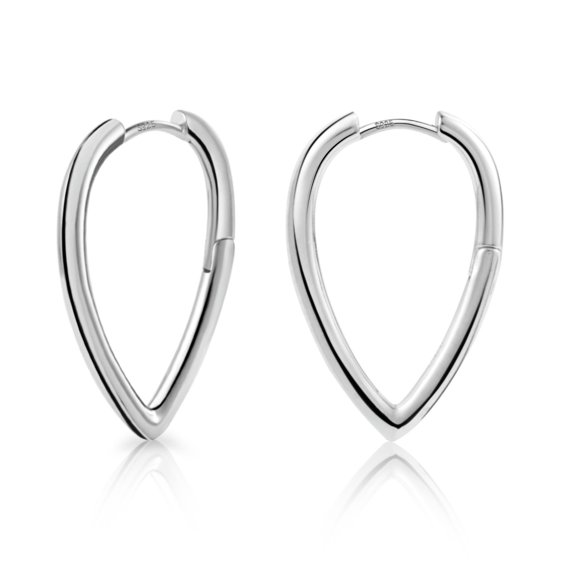 Lancharmed Silver Plated Women's Earrings,Pear Shaped Hoops Earring Classroom Valentines Gifts