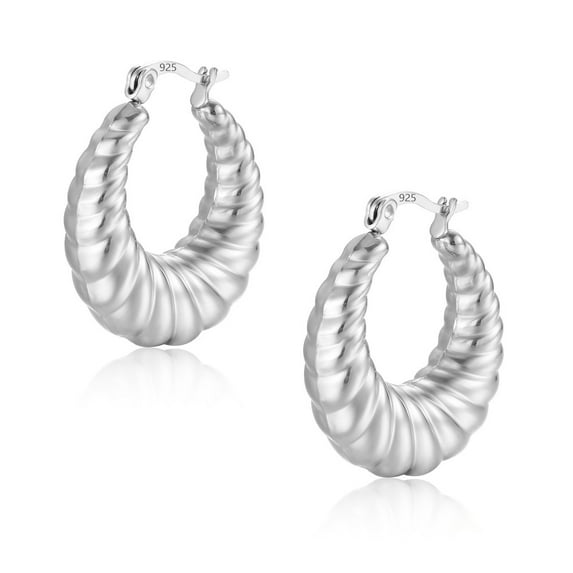 Lancharmed Silver Plated Women's Earrings,Gradual Threaded Rings Earring Birthday Gifts for Women Friendship