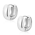 thumbnail image 1 of Lancharmed Silver Plated Womens Earrings,Wide U Shaped Bezel Earring Grandparents Gifts, 1 of 7