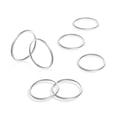 thumbnail image 1 of Lancharmed Stainless Steel Rings White Gold Plated Ring 7 Wide 1Mm Adjustable Thumb Teacher Gifts, 1 of 8