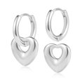 thumbnail image 1 of Lancharmed White Gold Plated Cute Earrings for Womens,Removable Heart Earring 40Th Birthday Gifts Women, 1 of 9