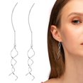 thumbnail image 1 of Lancharmed White Gold Plated Women's Earrings,Wave Tassel Earring Couple Gifts, 1 of 8