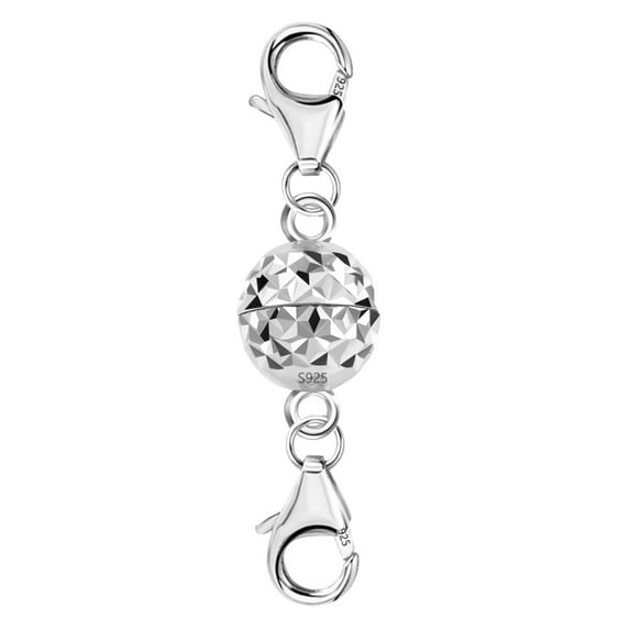 LANCHARMED White Gold Plateds Silver Magnetic Ball Jewelry Extender Necklace and Bracelet Clasp for Women, Gift