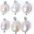thumbnail image 1 of Lancharmed White Necklace Pendants White Gold Plateds White Shaped Pearl Pendant 6Pcs Gifts Under 10, 1 of 5