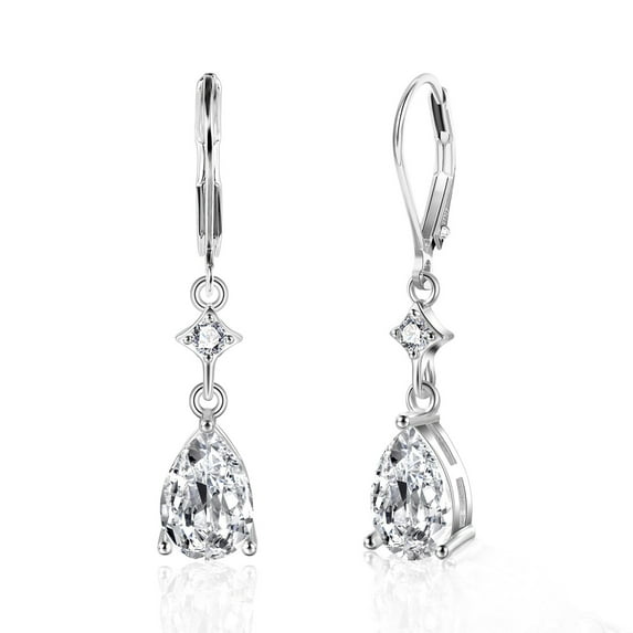 Lancharmed Women's Earrings Drop Zircon Dangle Silver Plated Earring Gifts for Women