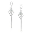 thumbnail image 1 of Lancharmed Women's Earrings Hook Zirconia Double Diamond Tassel Silver Plated Earring Gifts for Women, 1 of 7