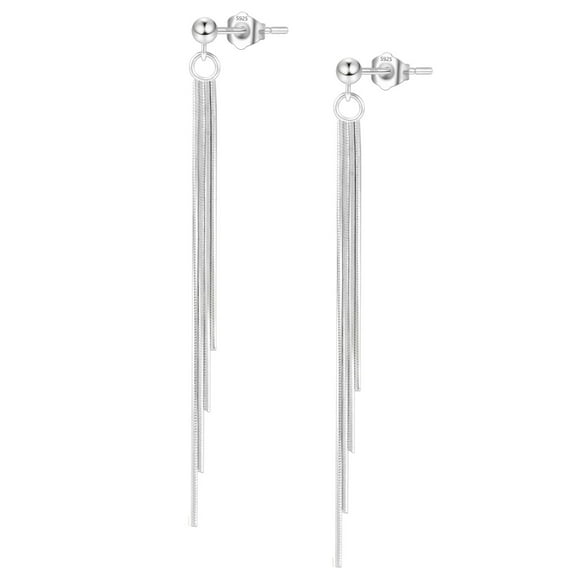 Lancharmed Womens Earrings Tassel White Butterfly White Gold Plated Earrings Gifts for Women