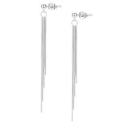 Lancharmed Womens Earrings Tassel White Butterfly White Gold Plated Earrings Gifts for Women