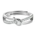 thumbnail image 1 of Lancharmed Womens Rings White Gold Plated Rings Twisted Zirconia Openings Adjustable Thumb Valentines Day Gifts for Her, 1 of 7