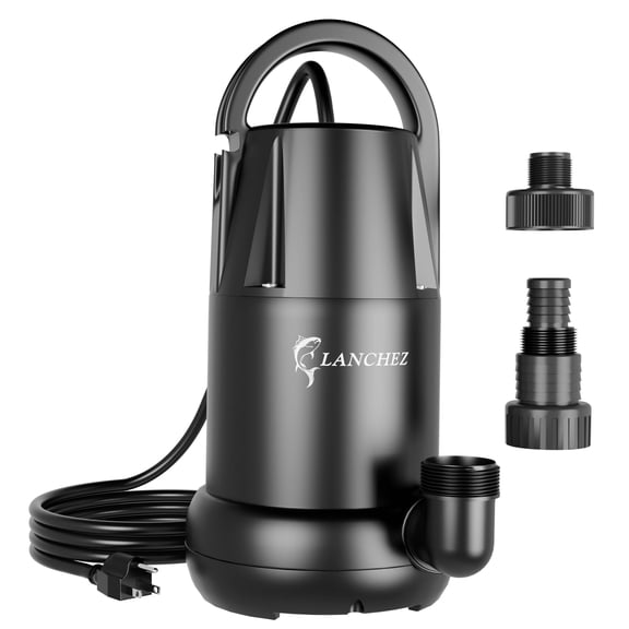 Lanchez 3/4 HP Submersible Sump Pump Max Flow 4450 GPH Clean Water Removal Drain Pump