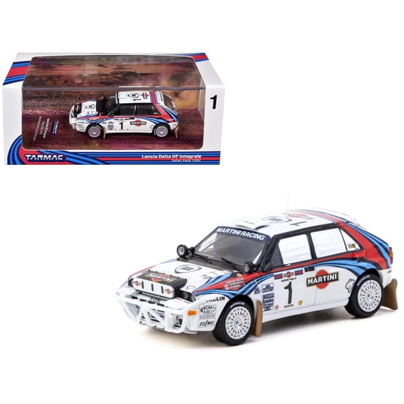 Lancia Delta HF Integrale #1 "Martini Racing" 2nd Place "Safari Rally" (1992) "Hobby64" 1/64 Diecast Model Car by Tarmac Works