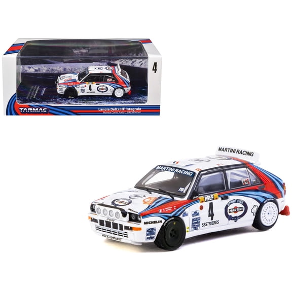 Lancia Delta HF Integrale #4 "Martini Racing" Winner "Monte Carlo Rally" (1992) "Hobby64" 1/64 Diecast Model Car by Tarmac Works