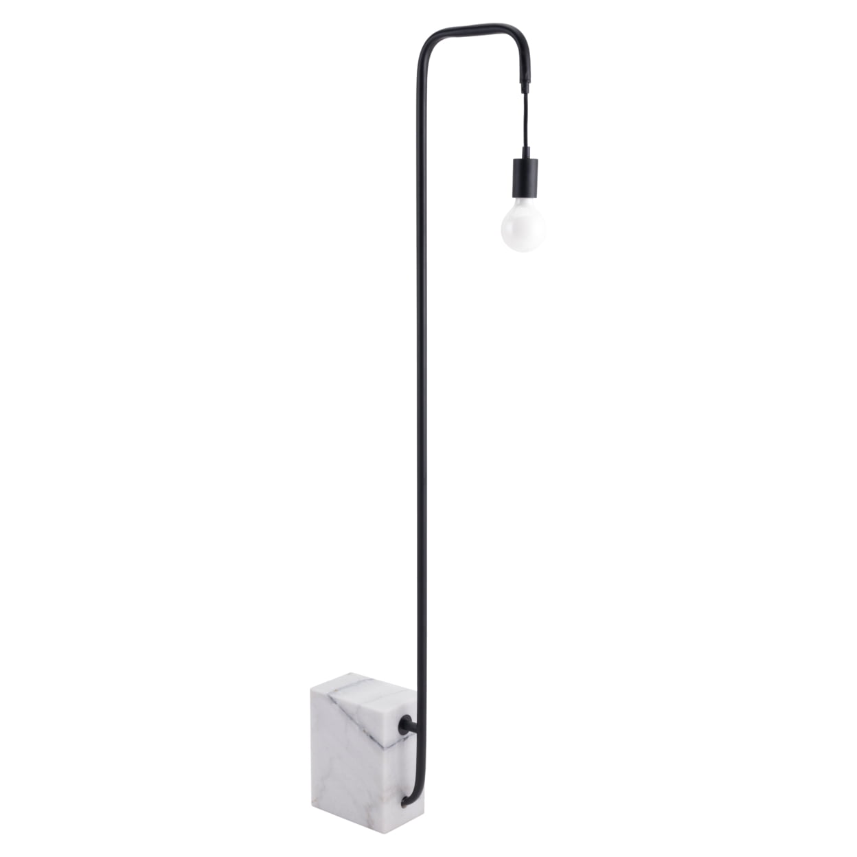 Lancia Black Copper Body Marble Base Floor Lamp