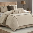 thumbnail image 1 of Lanco 7-Piece Beige Skirt Comforter Bedding Sets, Queen, 1 of 7