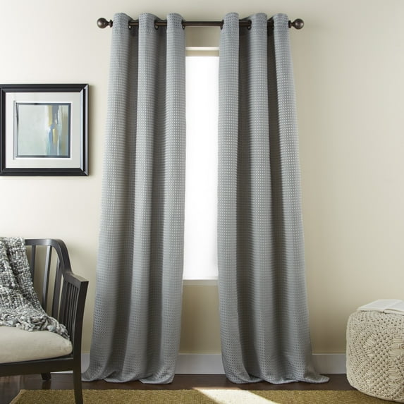 Lanco Albert Room Darkening Window Curtain Panel with Grommet Top, Grey, 37 x 84" (Set of 2)