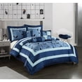 thumbnail image 1 of Lanco Arielle 6-Piece Comforter Bedding Set, Blue, Bed Size King, Leaves, 1 of 9