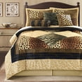 thumbnail image 1 of Lanco Aris Leopard Print 7-Piece Comforter Set, Brown, Black, California King, Fill 100% Polyester, Abstract, 1 of 7