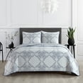 thumbnail image 1 of Lanco Beige Navy 3 Piece Quilt Set, Bed Size Queen , Microfiber Double Pinsonic Quilting , Bedspread Sets for All Season, 1 of 8