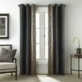 thumbnail image 1 of Lanco Black Gold Curtain, Grommet Light Filtering Window Curtains for Bedroom , 2 Panels, 37Wx84L , Jacquard Curtains, 1 of 5