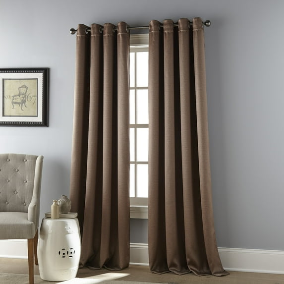 Lanco Branch Blackout Thermal Grommet Single Curtain Panel, Bronze, 2" Header Size, Blackout, 52 x 84", 100% Polyester