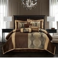 thumbnail image 1 of Lanco Brown Comforter Set , King Size , 7 Pieces Fashion Jacquard Bedding Set, 1 of 8