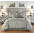 thumbnail image 1 of Lanco Courtney Solid 7-Piece Comforter Set, Grey, King, 100% Polyester Fill, 1 of 6