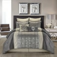 thumbnail image 1 of Lanco Damask 8 Piece Comforter Set, Silver/Ivory, King, Fill Polyester, Patchwork, 1 of 7