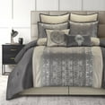 thumbnail image 1 of Lanco Damask 8 Piece Comforter Set, Silver/Ivory, Queen, Fill Polyester, Patchwork, 1 of 7