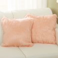 thumbnail image 1 of Lanco Faux Fur Fluffy Throw Pillow Covers, Soft Shaggy Plush, Decorative, (Set of 2), Blush, 16 x 16", 1 of 5