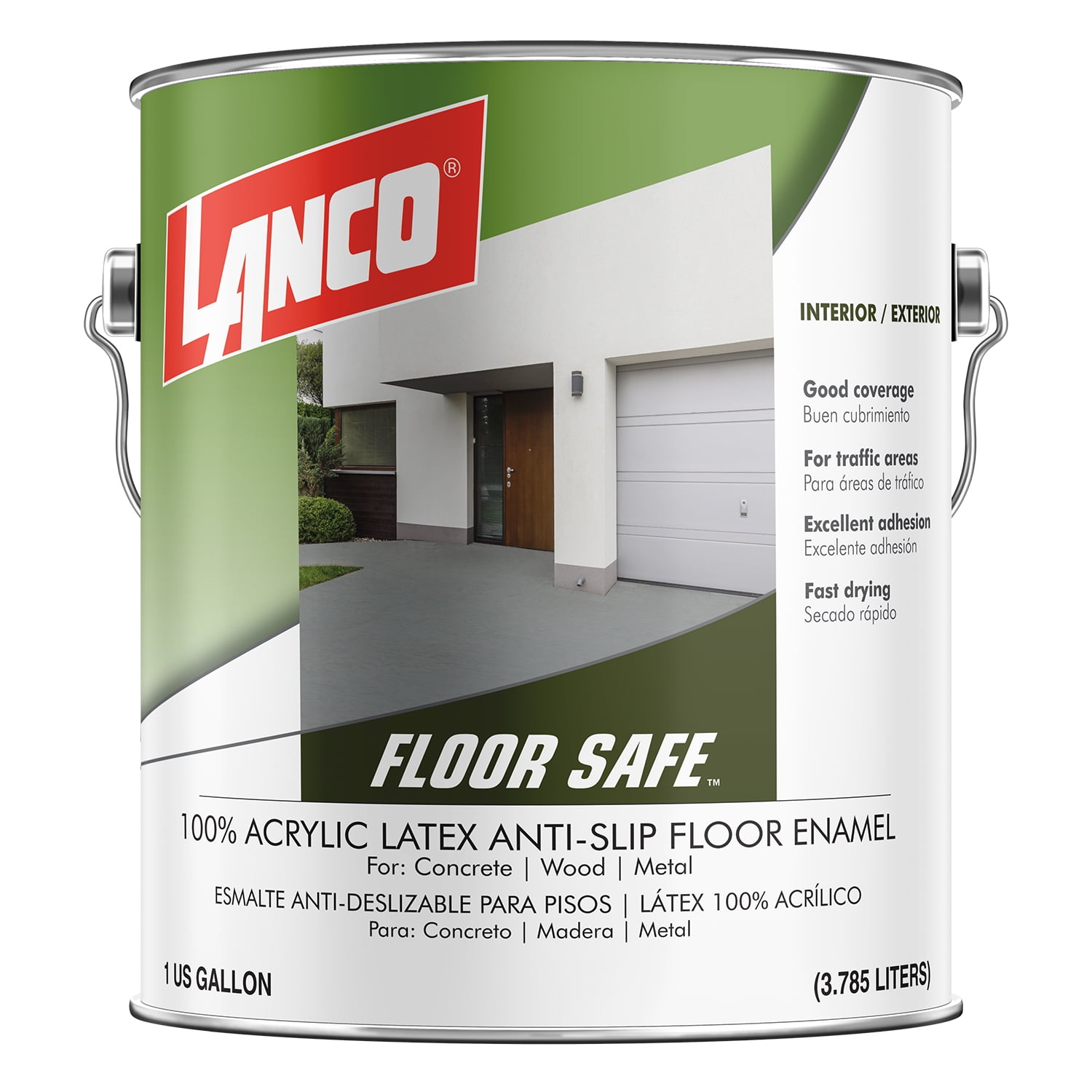 Lanco Floor Safe Dark Green Sanded Finish Interior & Exterior Paint, 1 Gallon