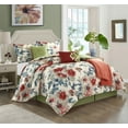 thumbnail image 1 of Lanco Floral Polyester Reversible Comforter Sets, California King, Off-White, 7-Pieces, 1 of 6