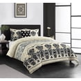 thumbnail image 1 of Lanco Geo Dots  4 Piece Bedding Comforter Set Ivory/Black, Bed Size King, 100% Polyester Fill, All Season Premium Bedding Set, 1 of 5