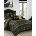 thumbnail image 1 of Lanco Geometric Black and Gold Comforter Set King Size , 7 Piece Jacquard Bedding Set , Ultra-soft, 1 of 7