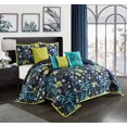 thumbnail image 1 of Lanco Grace 6-Piece Comforter Set, Navy, Queen, Floral, Fill Polyester, Floral, 1 of 7