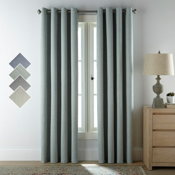 Lanco Green Blackout Curtain 84 Inches Long , Set of 2 Panels , 52x84 Inch , Room Darkening Curtains for Living Room , Grommet Curtains