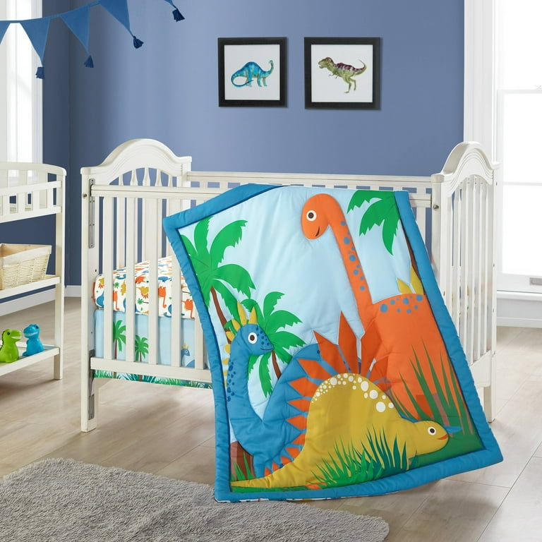 Lanco Happy Dinosaur Animal Print Piece Baby Nursery Crib